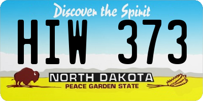 ND license plate HIW373