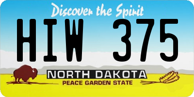 ND license plate HIW375