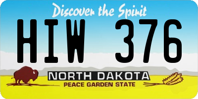 ND license plate HIW376