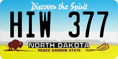 ND license plate HIW377