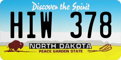 ND license plate HIW378