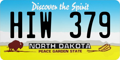 ND license plate HIW379