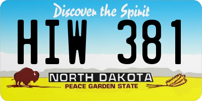 ND license plate HIW381