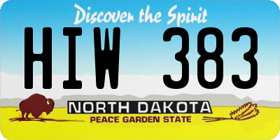 ND license plate HIW383