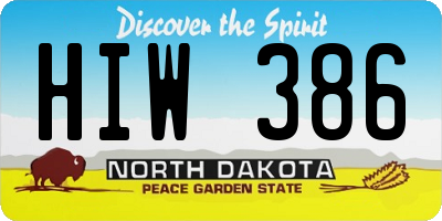 ND license plate HIW386