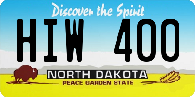 ND license plate HIW400