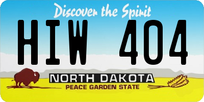 ND license plate HIW404