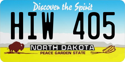 ND license plate HIW405