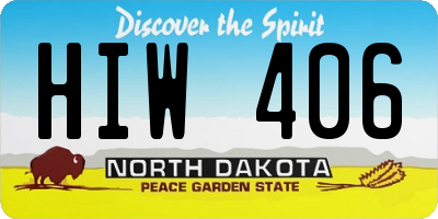 ND license plate HIW406