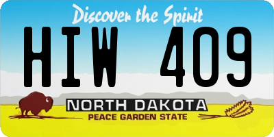 ND license plate HIW409