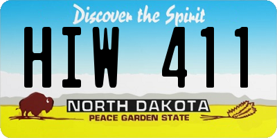 ND license plate HIW411