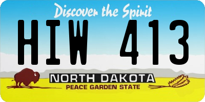 ND license plate HIW413