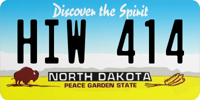 ND license plate HIW414