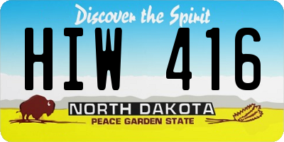 ND license plate HIW416