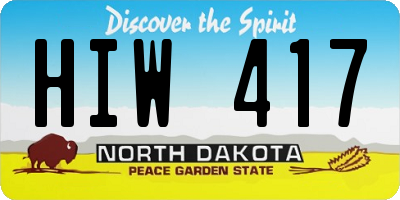 ND license plate HIW417