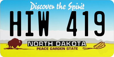 ND license plate HIW419