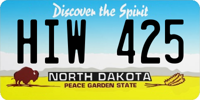 ND license plate HIW425