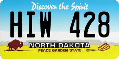 ND license plate HIW428