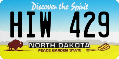 ND license plate HIW429