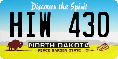 ND license plate HIW430