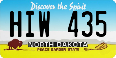 ND license plate HIW435