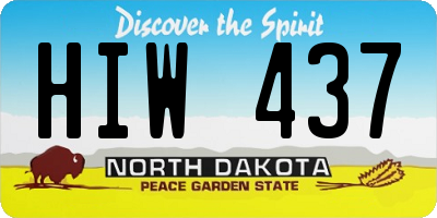 ND license plate HIW437