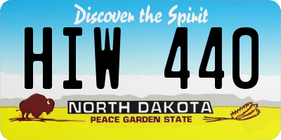 ND license plate HIW440