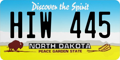 ND license plate HIW445