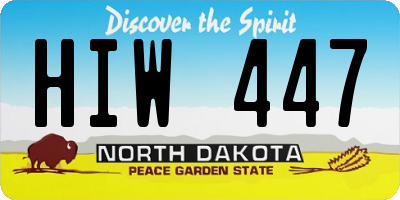 ND license plate HIW447