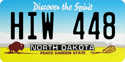 ND license plate HIW448