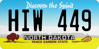 ND license plate HIW449