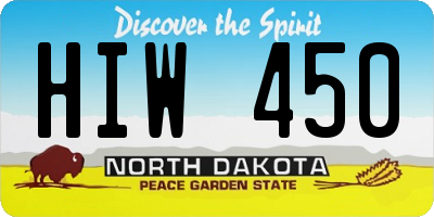 ND license plate HIW450