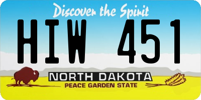 ND license plate HIW451