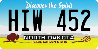 ND license plate HIW452