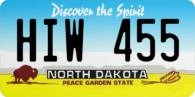 ND license plate HIW455