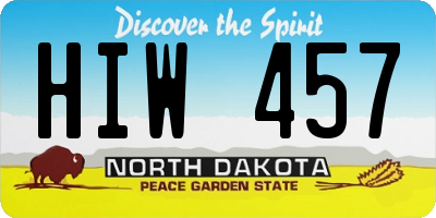 ND license plate HIW457