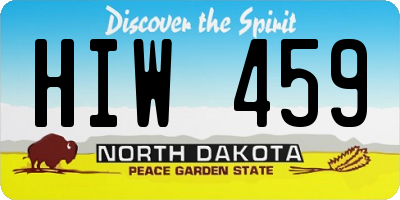 ND license plate HIW459