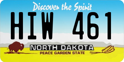 ND license plate HIW461