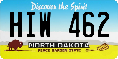 ND license plate HIW462