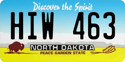 ND license plate HIW463