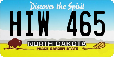 ND license plate HIW465