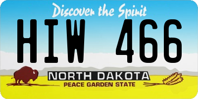 ND license plate HIW466