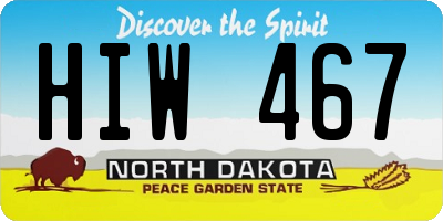 ND license plate HIW467