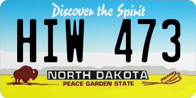 ND license plate HIW473