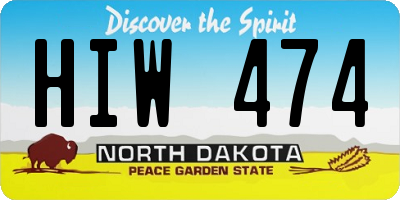 ND license plate HIW474