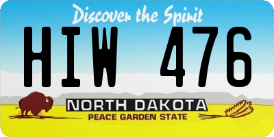 ND license plate HIW476