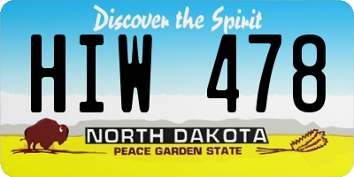 ND license plate HIW478