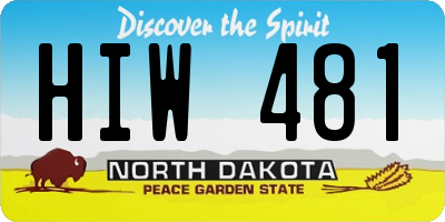 ND license plate HIW481