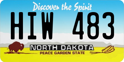 ND license plate HIW483