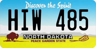 ND license plate HIW485